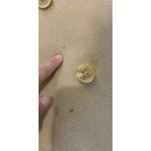 Vintage Chadwick’s 100% Wool Coat Sz 14 Double Breasted Tan Camel 48” Long - Picture 14 of 16